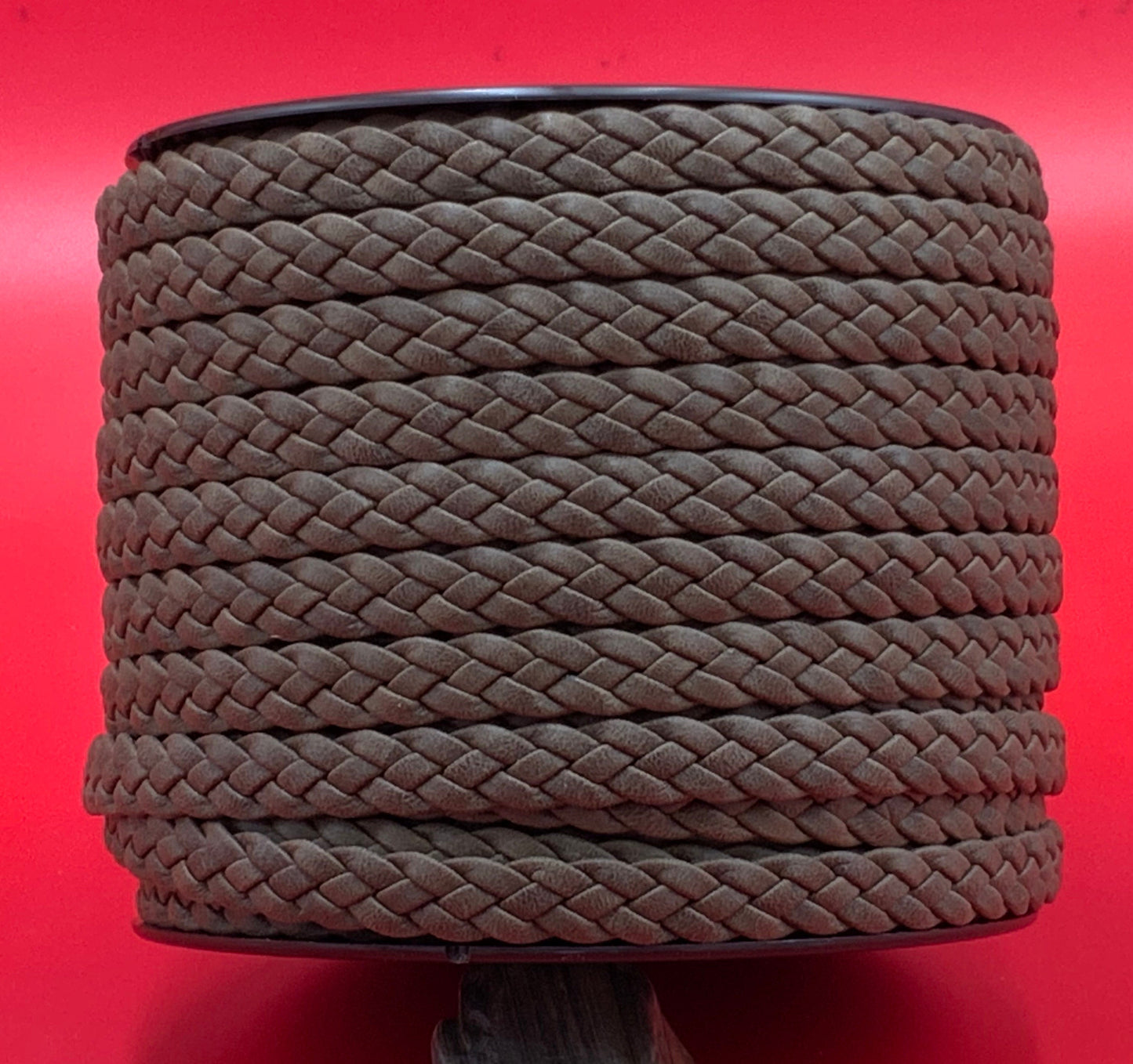 MADE IN SPAIN 24" Arizona flat braided leather cord, jewelry cord, brown braided cord (TRP104x3)