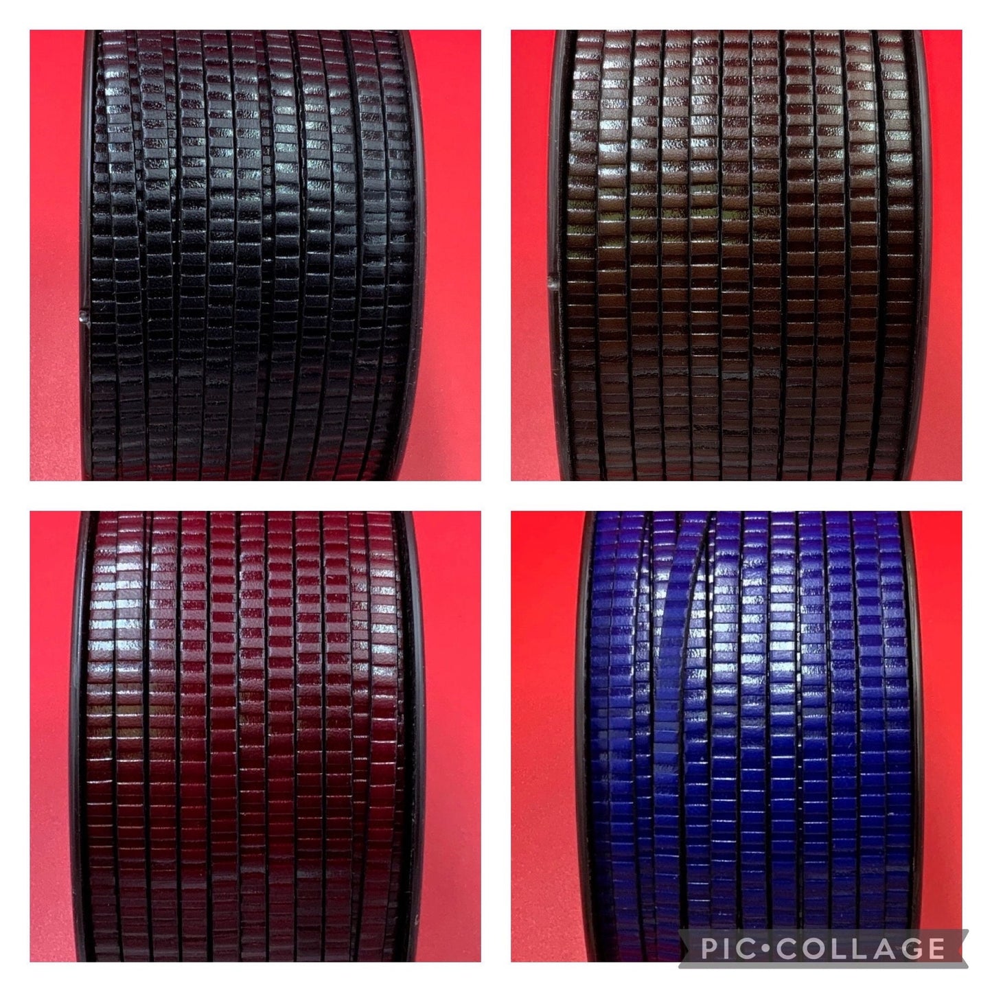 MADE in EUROPE 24" flat leather cord, 5mm embossed leather cord, 5mm embossed leather cord