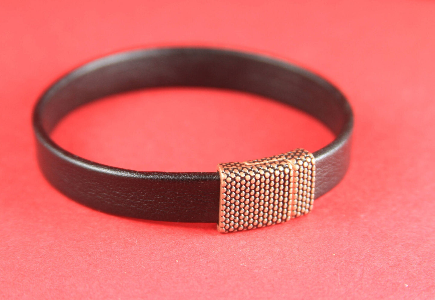 FC0149>>MADE in EUROPE zamak clasp, 10mm flat cord clasp, 10mm cord beaded clasp Qty1