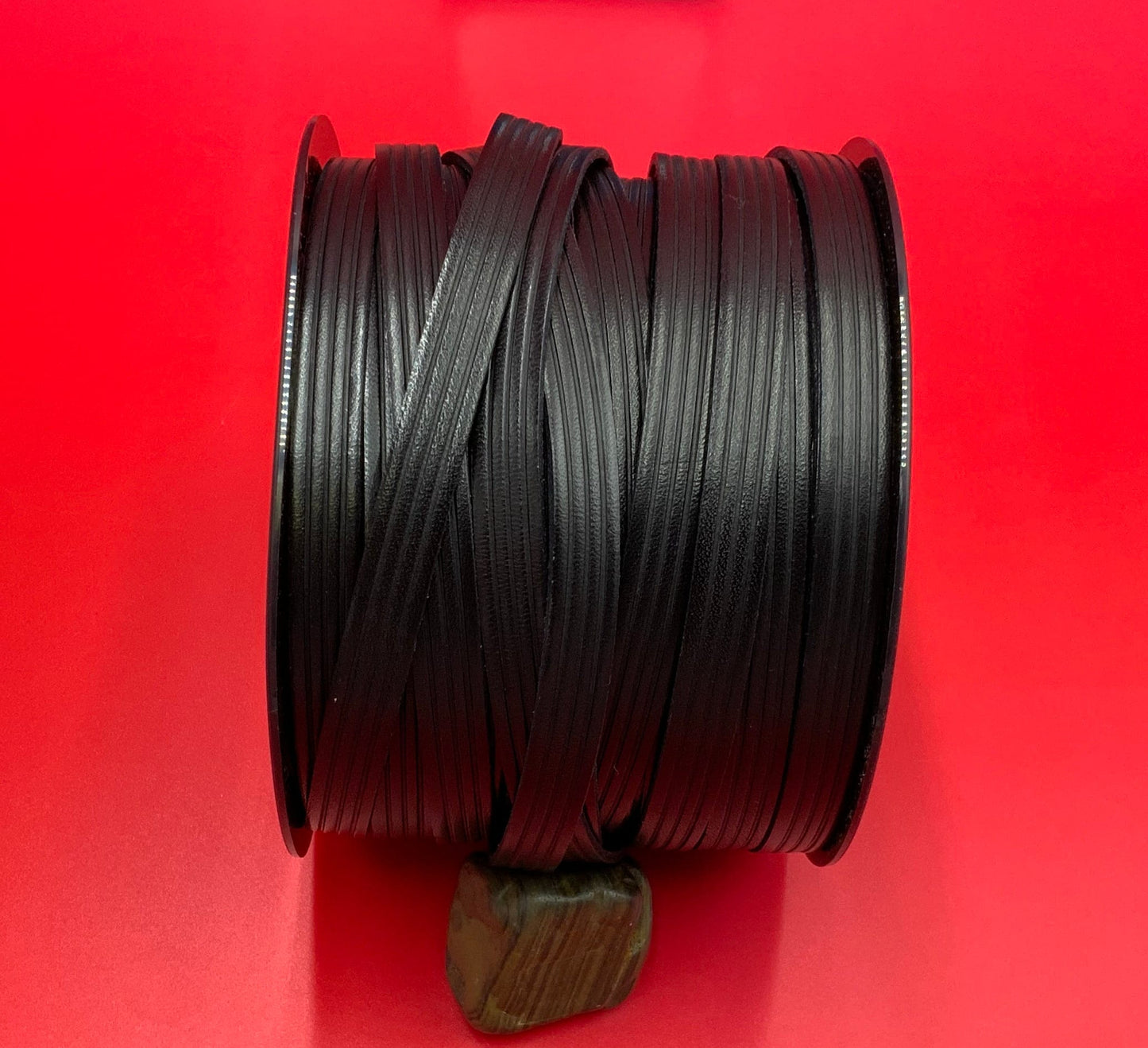 MADE in EUROPE 24" flat leather cord, 10mm embossed leather cord, 10mm stripes embossed leather cord (AR120/10/34)