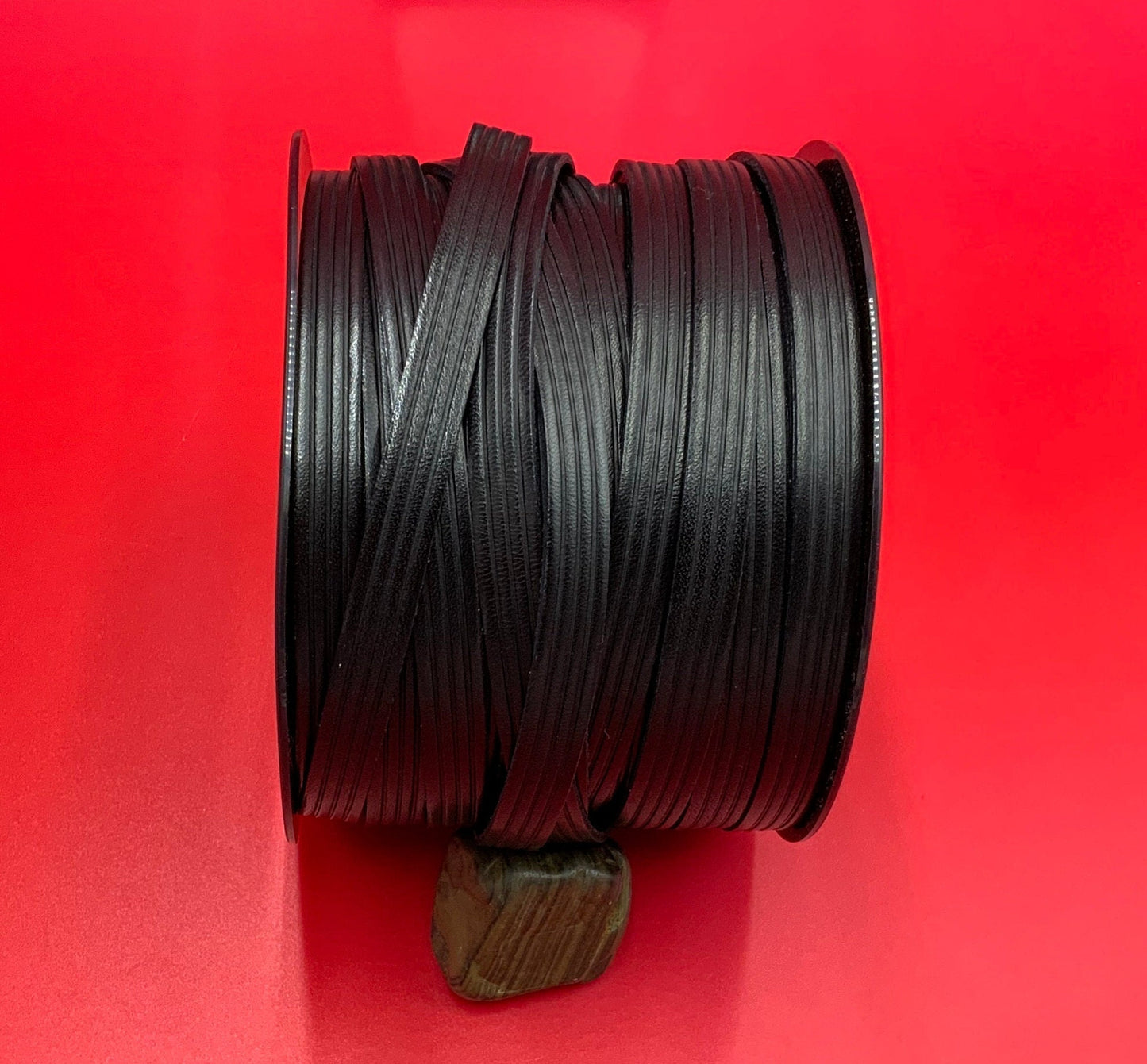 MADE in EUROPE 24" flat leather cord, 10mm embossed leather cord, 10mm stripes embossed leather cord (AR120/10/34)