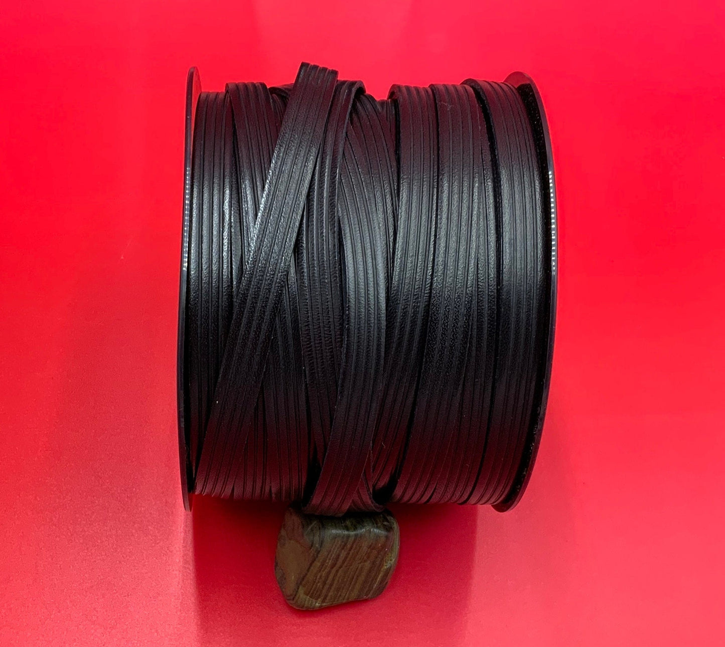 MADE in EUROPE 24" flat leather cord, 10mm embossed leather cord, 10mm stripes embossed leather cord (AR120/10/34)