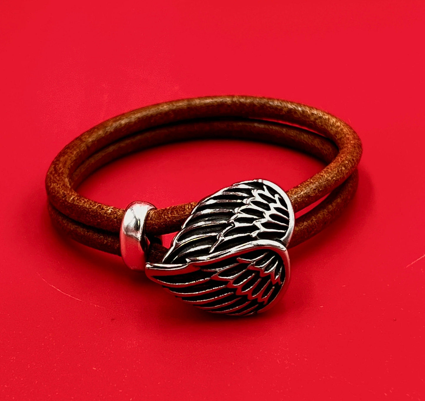 RC0232>> 304 Stainless steel angel wings button clasp, button clasp for 5mm round cord Qty1