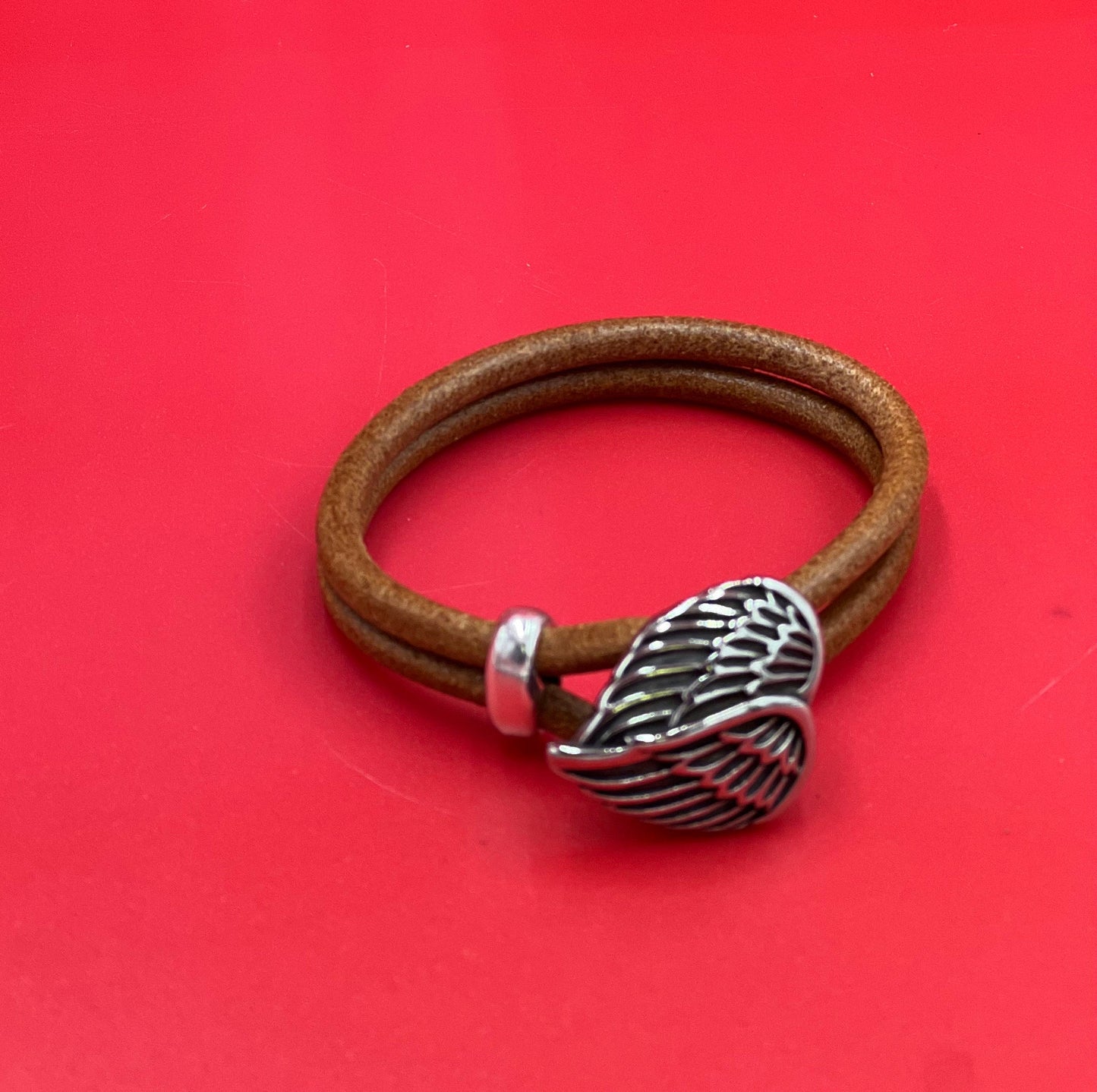 RC0232>> 304 Stainless steel angel wings button clasp, button clasp for 5mm round cord Qty1
