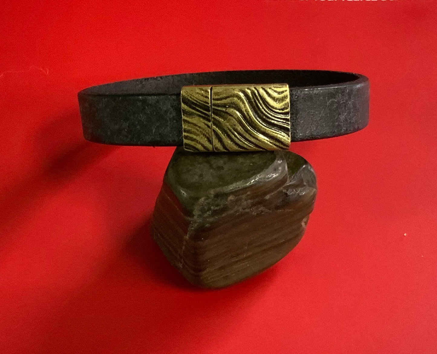 FC0268>>MADE in EUROPE zamak clasp, bronze 10mm flat cord clasp, flat leather cord  clasp, wavy  clasp(TM10x3WG) Qty1