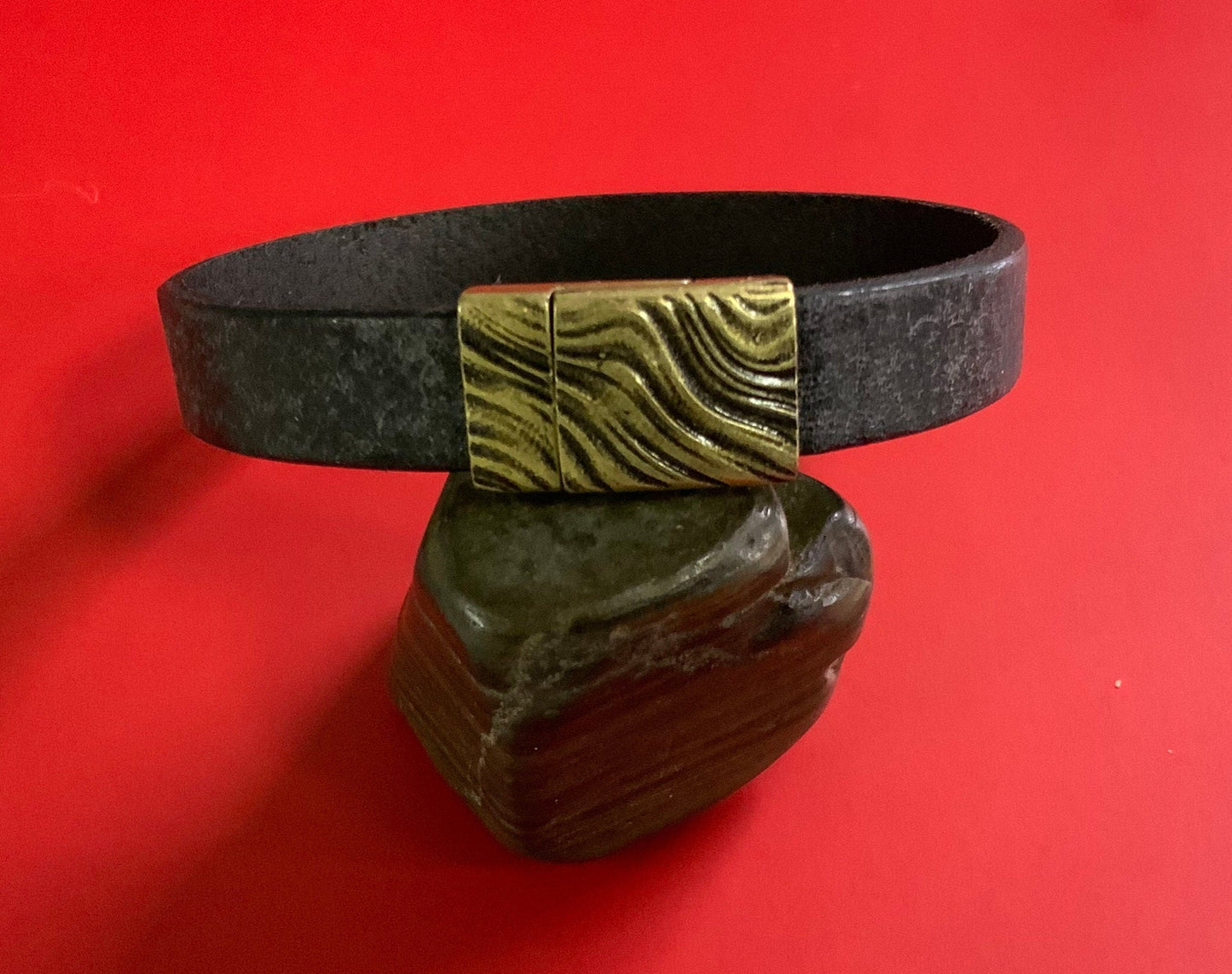 FC0268>>MADE in EUROPE zamak clasp, bronze 10mm flat cord clasp, flat leather cord  clasp, wavy  clasp(TM10x3WG) Qty1
