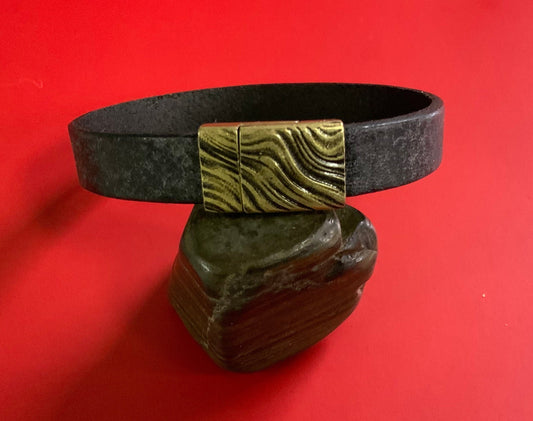 FC0268>>MADE in EUROPE zamak clasp, bronze 10mm flat cord clasp, flat leather cord  clasp, wavy  clasp(TM10x3WG) Qty1