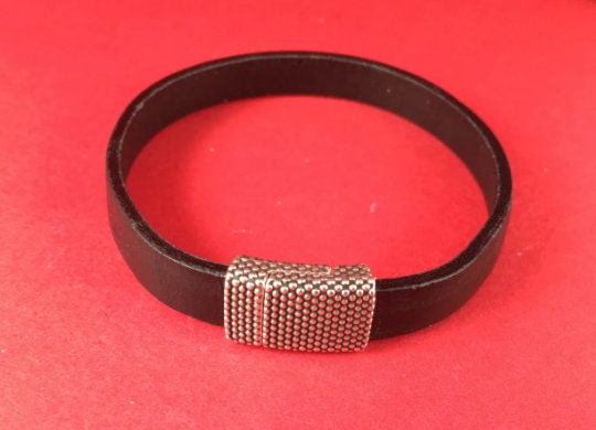 FC0149>>MADE in EUROPE zamak clasp, 10mm flat cord clasp, 10mm cord beaded clasp Qty1