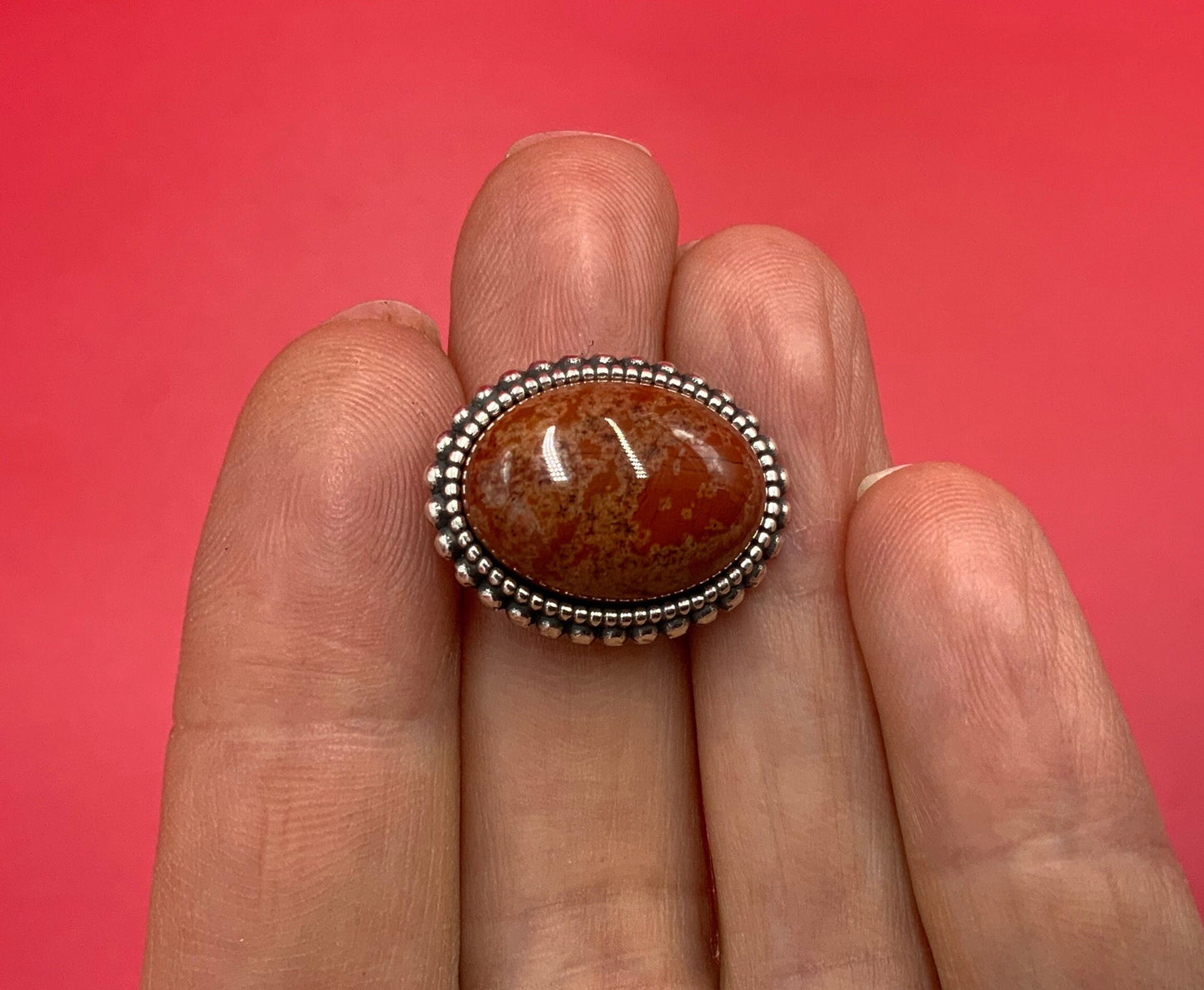 FS0551>>MADE IN EUROPE zamak oval slider with natural gemstone, 10mm flat cord slider with natural stone cabochon, Qty1