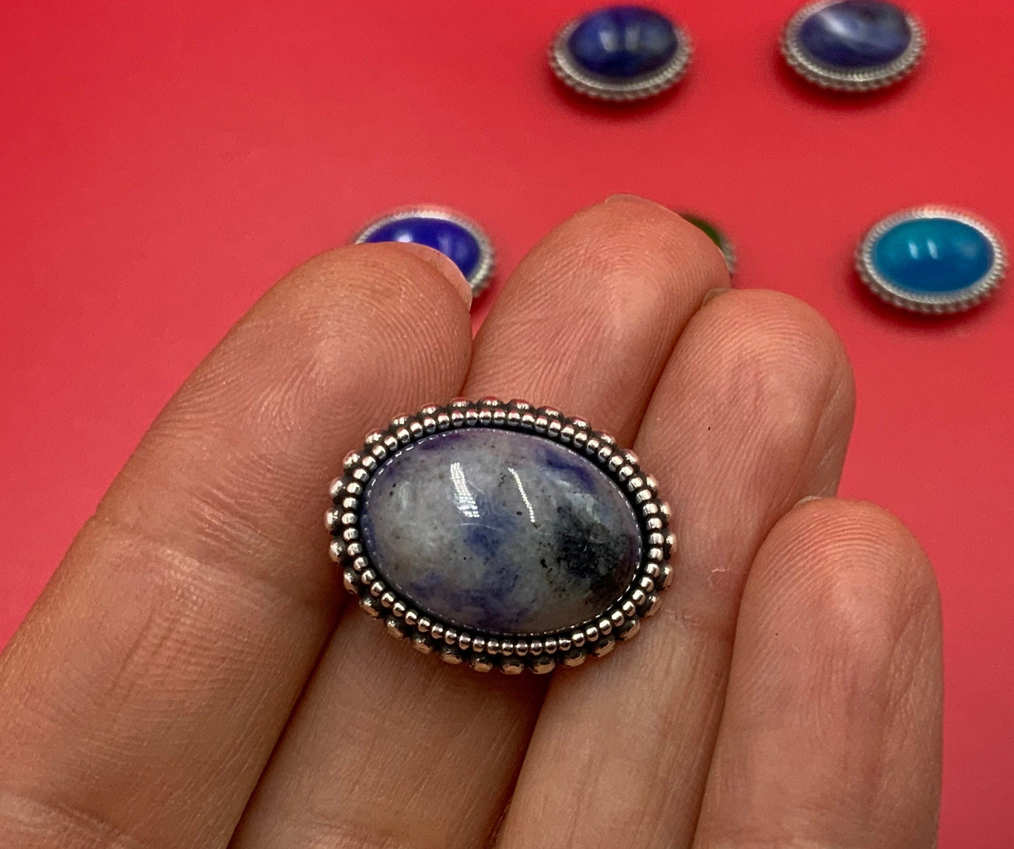 FS0551>>MADE IN EUROPE zamak oval slider with natural gemstone, 10mm flat cord slider with natural stone cabochon, Qty1