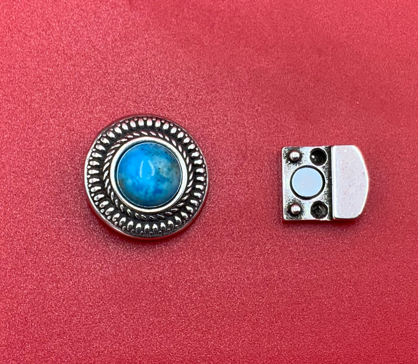 FC0435>>MADE in EUROPE zamak round clasp for 10mm, flat cord clasp with gemstone, 10mm flat cord clasp, Qty1