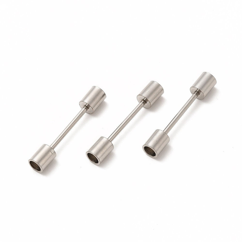 RC0239>> 201 Stainless steel screw clasp for round leather cord, 3mm cord Stainless steel clasp  qty1