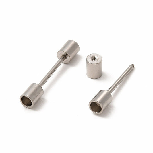 RC0239>> 201 Stainless steel screw clasp for round leather cord, 3mm cord Stainless steel clasp  qty1