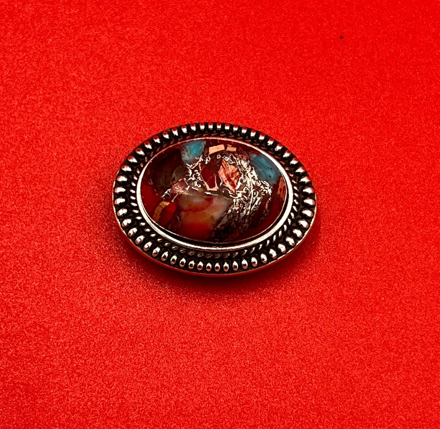 FC0398>>MADE in EUROPE zamak oval clasp for 10mm, SILVER plated oval flat cord clasp with gemstone, 10mm flat cord clasp, (TM10X3SMIS) Qty1
