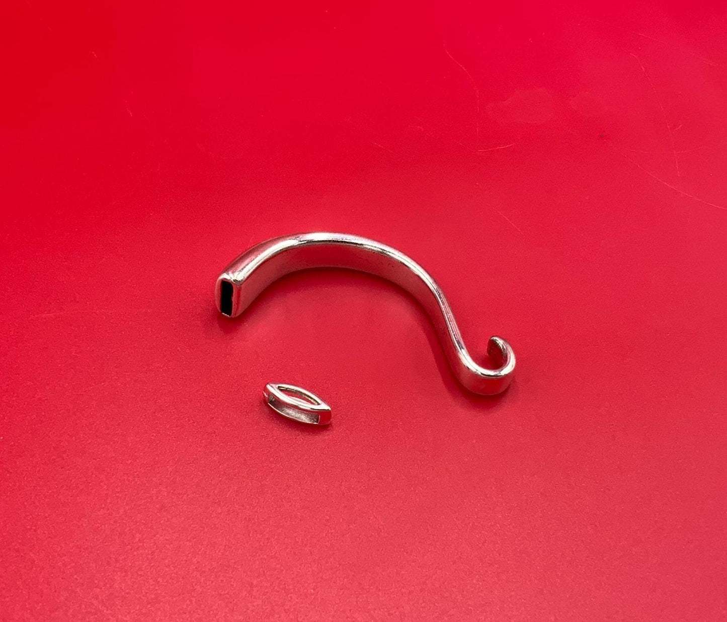 B0002>>MADE in EUROPE Zamak half bracelet finding, flat cord half bracelet with slider, silver half bracelet, qty1