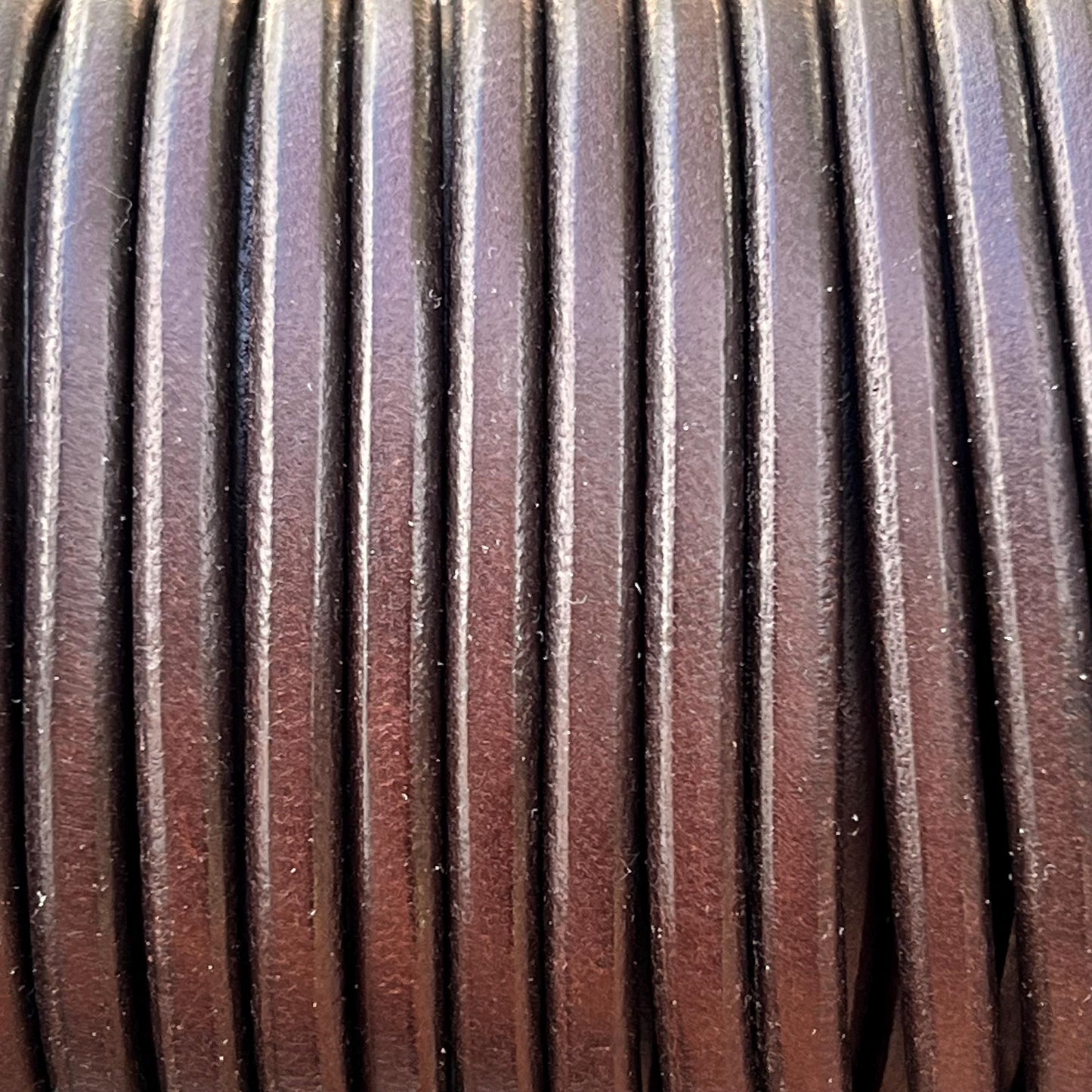 MADE in SPAIN 2 feet (24"/61cm) brown round leather cord, 5mm round leather cord, (MARR5BRNAT)