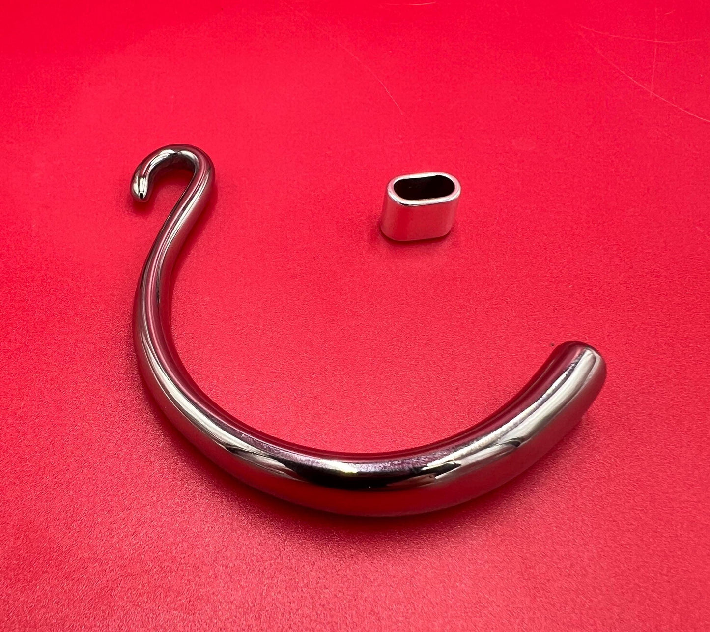 B0109>> 304 Stainless steel half bracelet for 3.5mm round cord, silver half bracelet qty 1 set