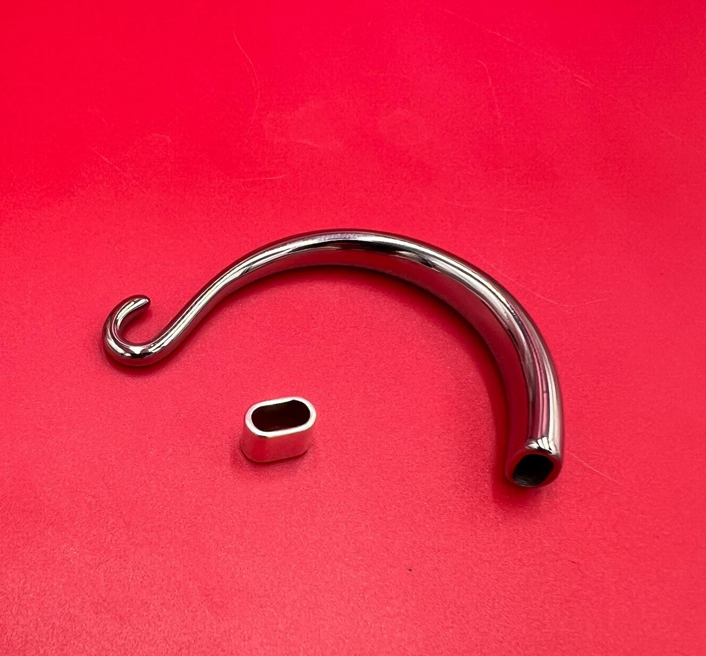 B0109>> 304 Stainless steel half bracelet for 3.5mm round cord, silver half bracelet qty 1 set