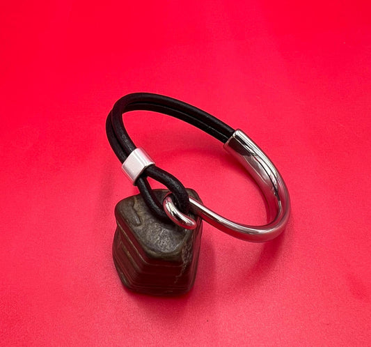 B0109>> 304 Stainless steel half bracelet for 3.5mm round cord, silver half bracelet qty 1 set