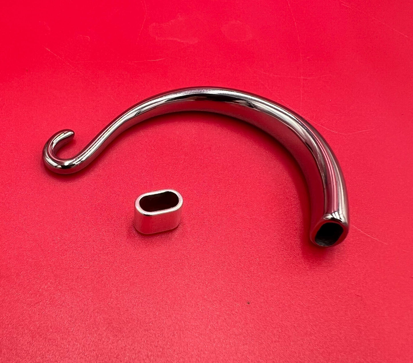 B0109>> 304 Stainless steel half bracelet for 3.5mm round cord, silver half bracelet qty 1 set