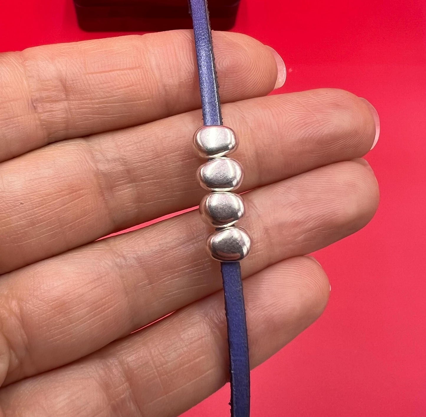FS0651>>MADE IN EUROPE 4 zamak oval sliders, 3x2mm sliders, 3mm silver oval sliders Qty4