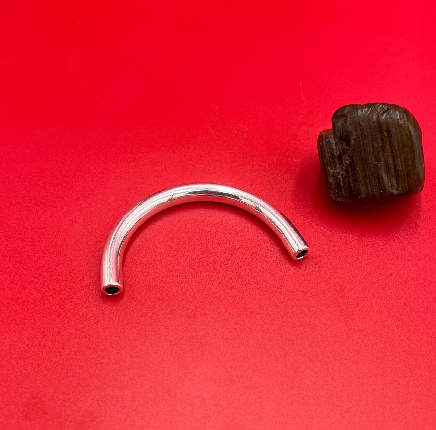 RS0196>>MADE in EUROPE brass tube slider, round cord slider tube, 3mm round cord slider Qty1