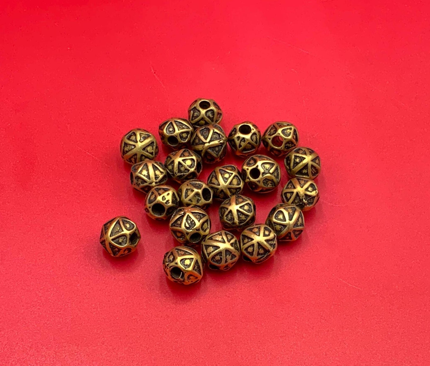 MADE IN EUROPE, 4 gold beads, 10mm gold round bead, gold slider, (B2560AG)Qty4