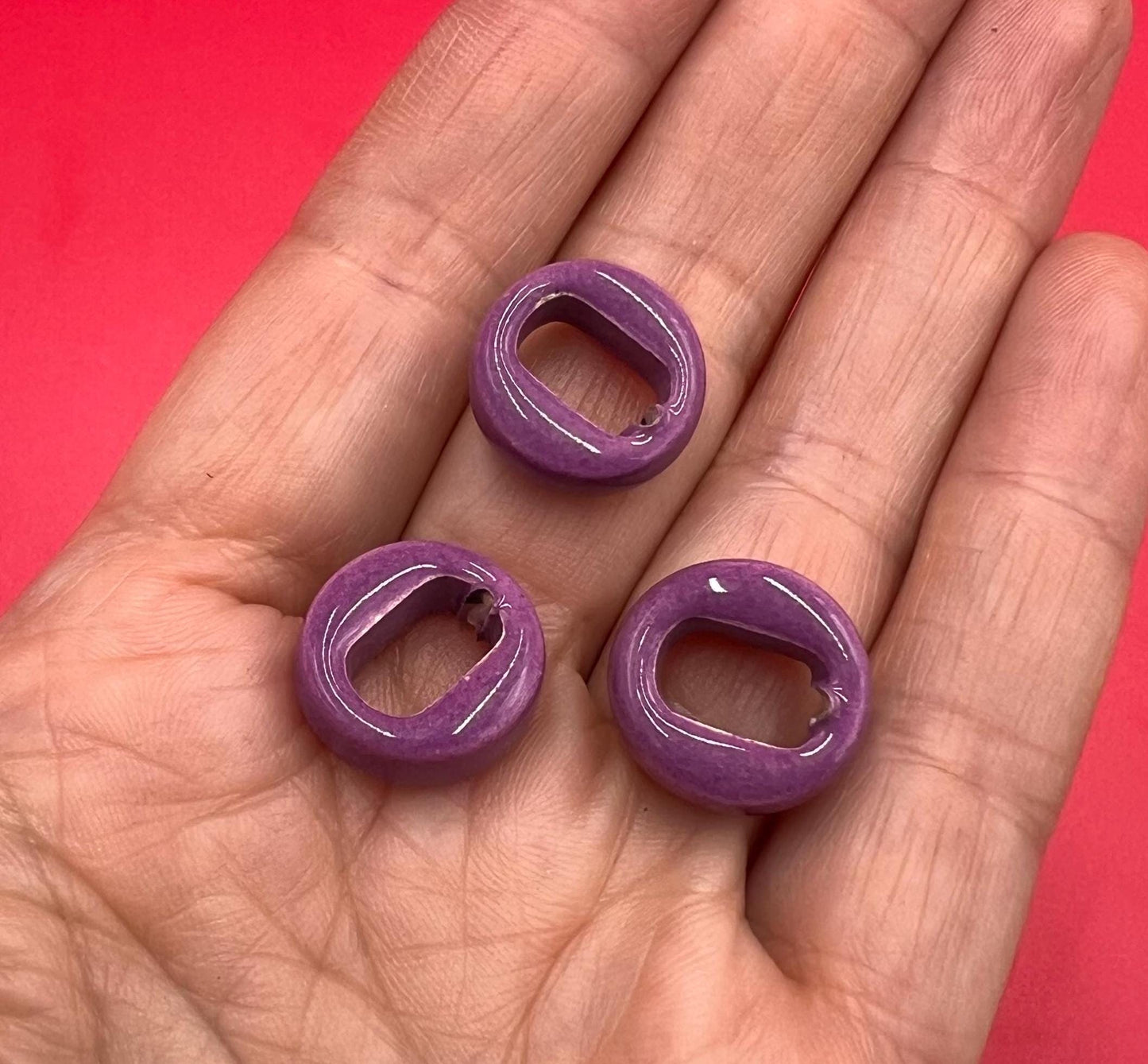 LS0113>>MADE IN EUROPE ceramic licorice cord sliders, licorice ceramic slider, 10x6mm ceramic sliders (qty 1)