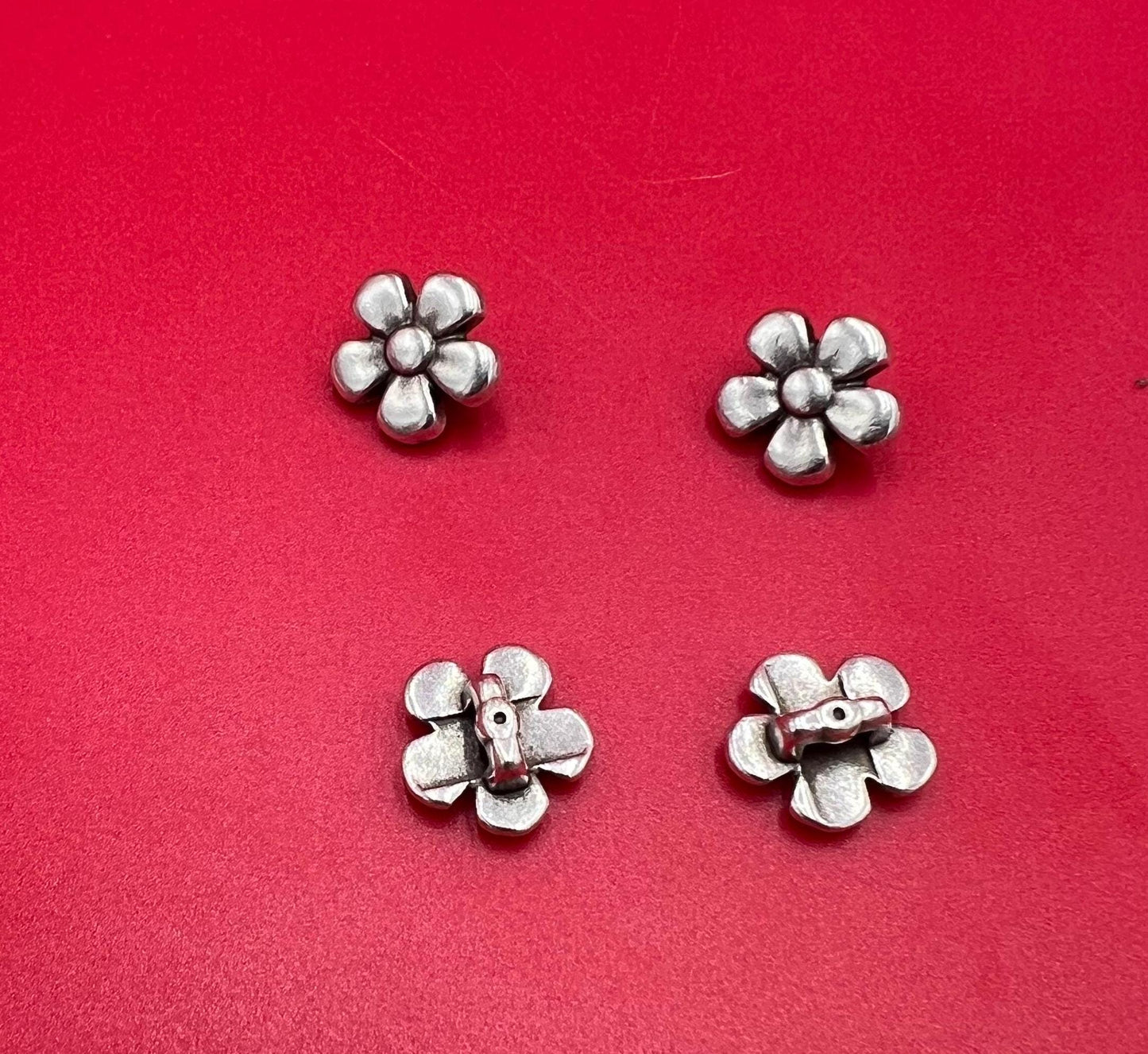 FS0648>>MADE IN EUROPE 2 Zamak flower crimp sliders 5mm flat cord, 5mm flat cord slider, flower slider for 5mm flat cord Qty2