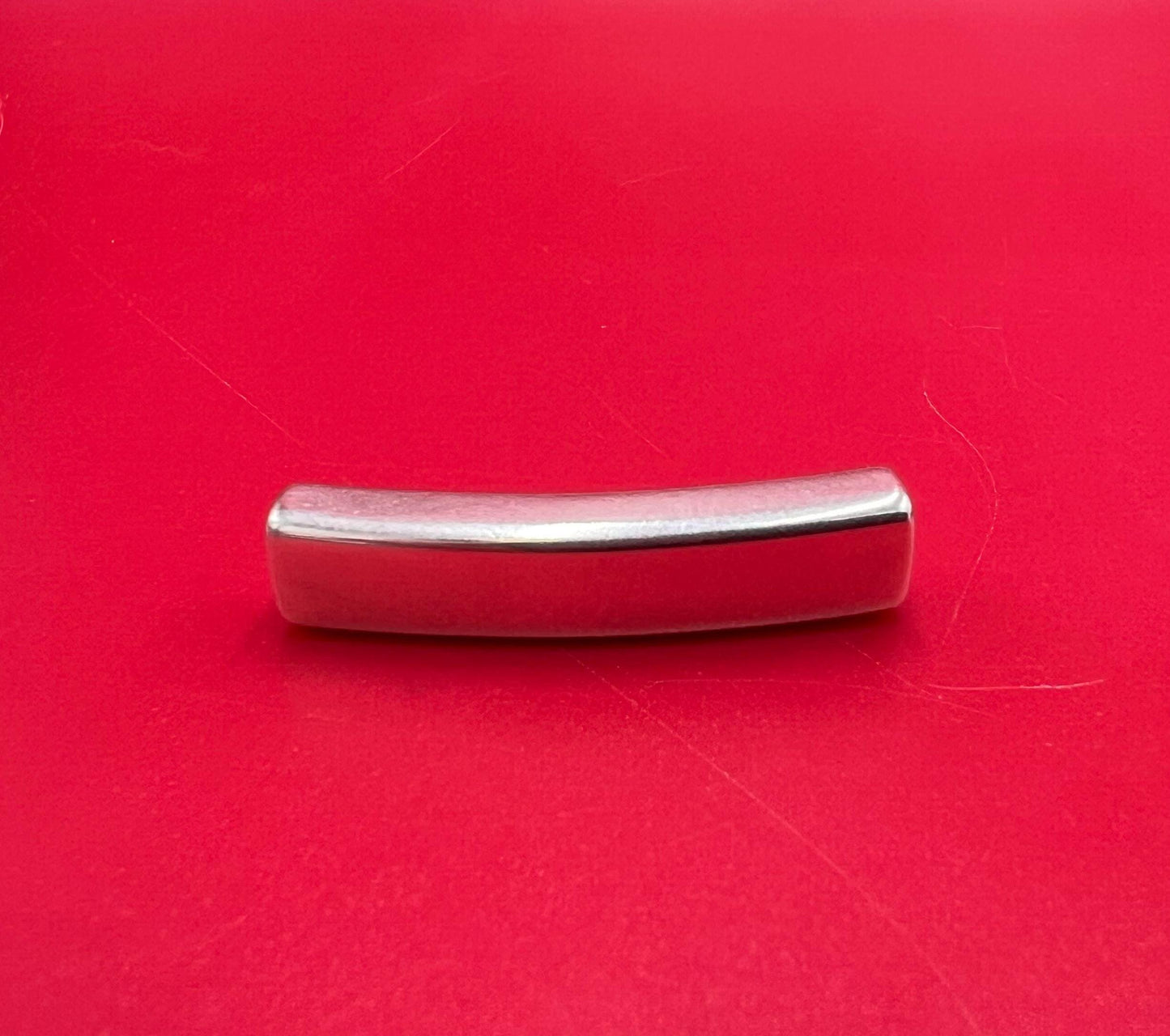 FS0649>>MADE in EUROPE zamak tube slider, 5mm cord slider tube, flat 5mm cord slider bead, silver slider tube  Qty1