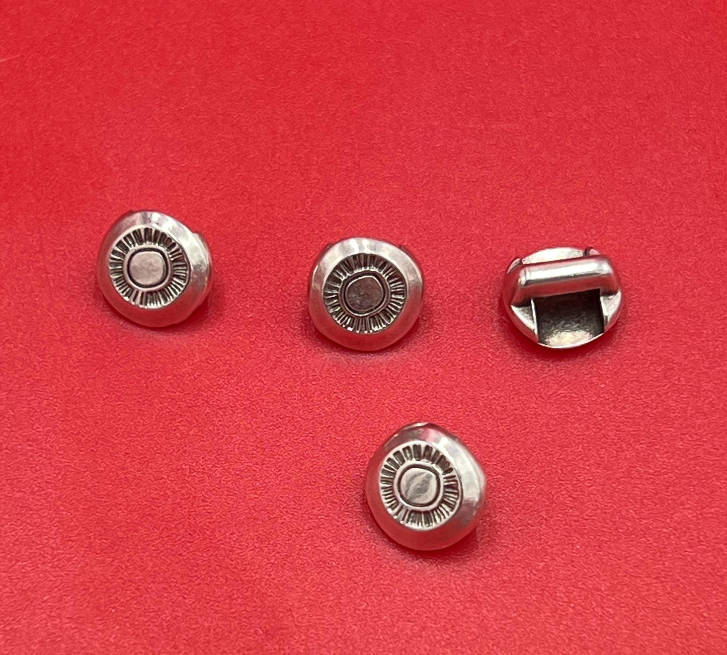 FS0650>>MADE in EUROPE 4 Zamak sliders for flat 5mm cord, flat cord slider, zamak round flat  slider qty4