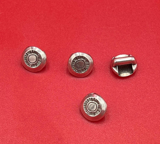 FS0650>>MADE in EUROPE 4 Zamak sliders for flat 5mm cord, flat cord slider, zamak round flat  slider qty4
