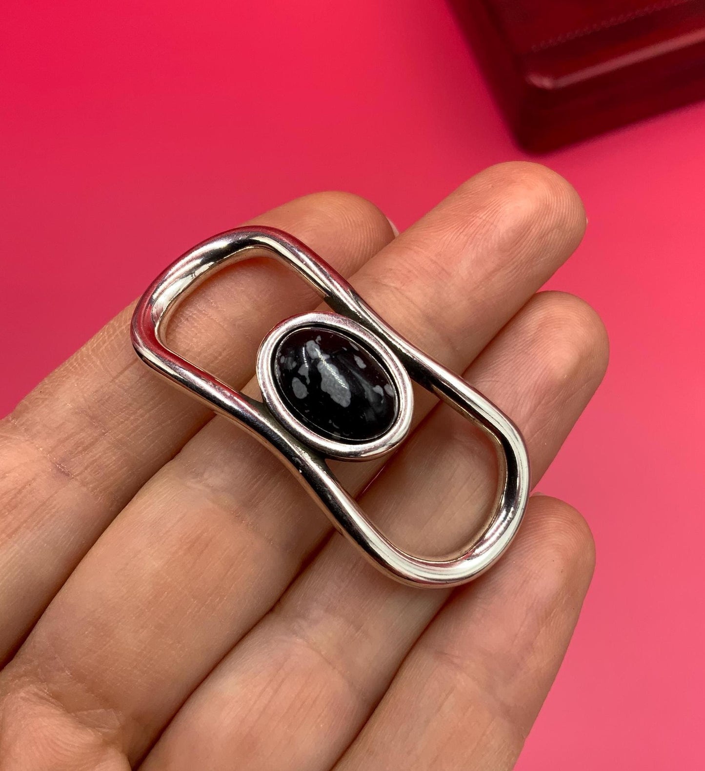 C0203>>MADE in EUROPE zamak connector with gemstone, 10mm cord connector, flat 10mm leather cord connector Qty1