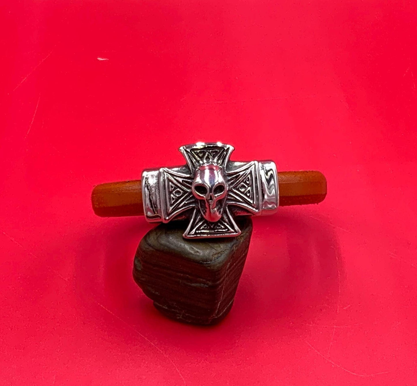 LS0112>>316 Stainless steel slider tube, licorice skull slider, licorice cord slider, licorice skull slider tube.
