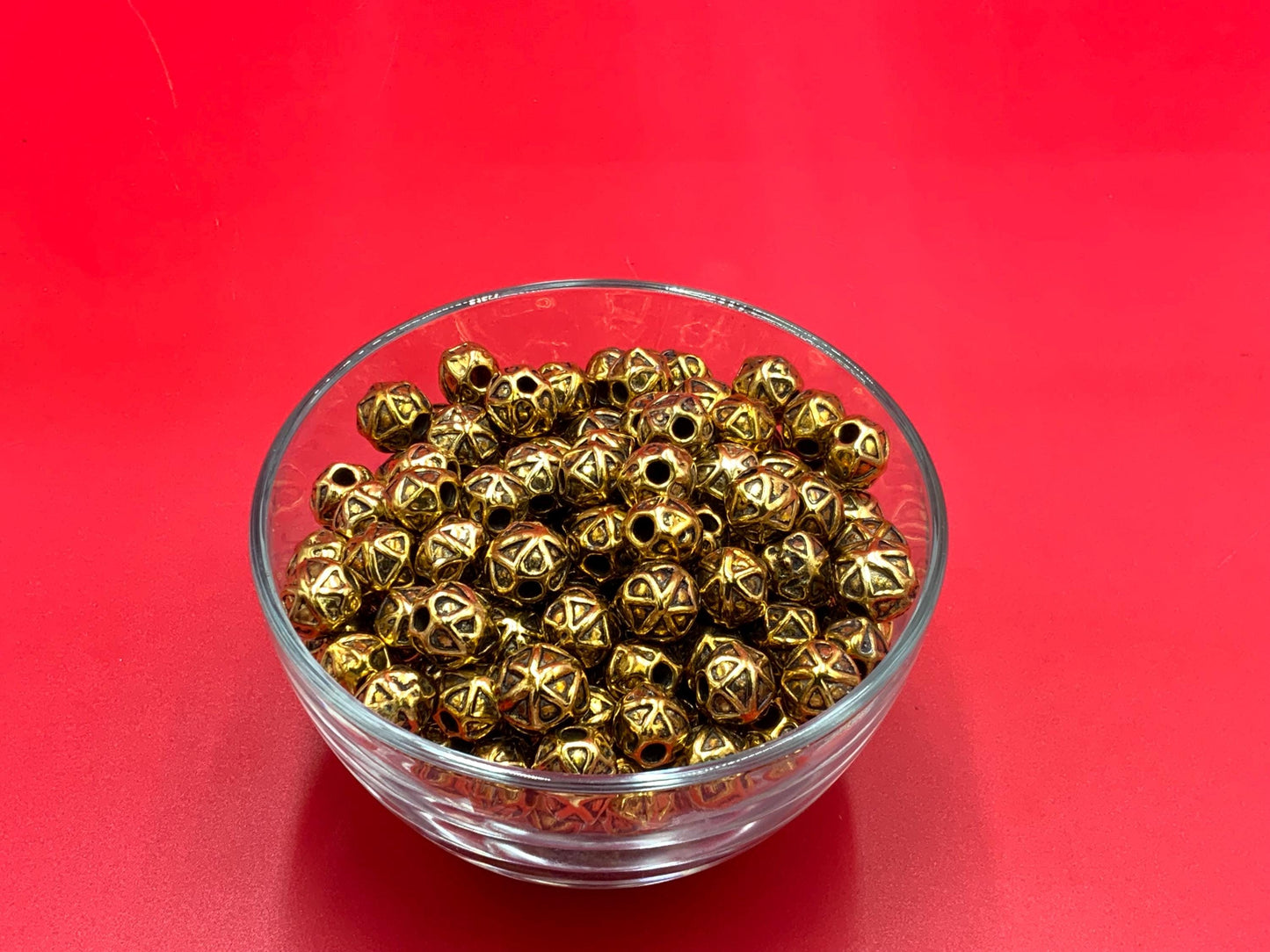 MADE IN EUROPE, 4 gold beads, 10mm gold round bead, gold slider, (B2560AG)Qty4
