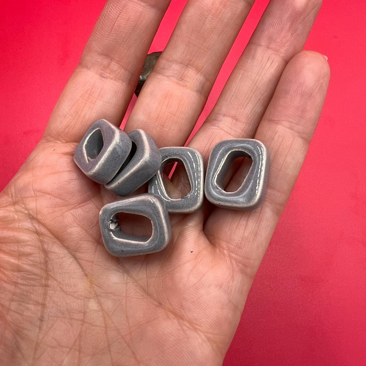 LS0113>>MADE IN EUROPE ceramic licorice cord sliders, licorice ceramic slider, 10x6mm ceramic sliders (qty 1)