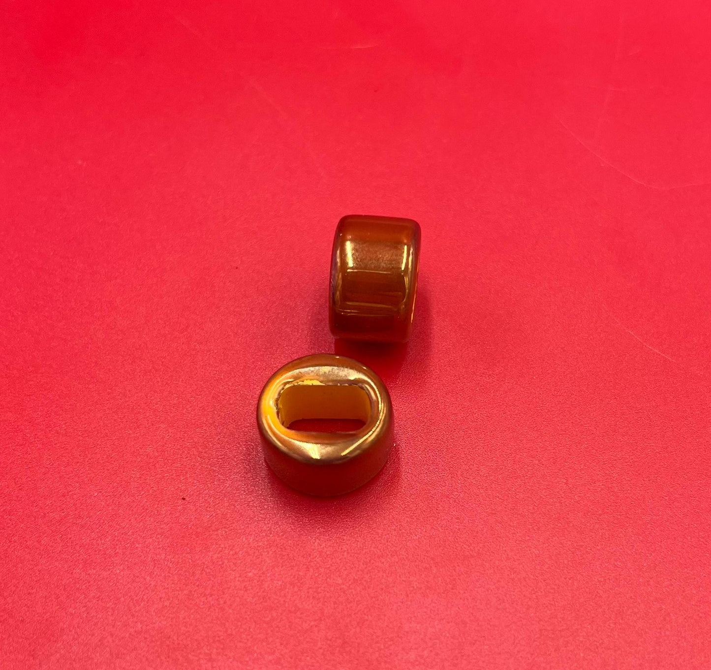 LS0113>>MADE IN EUROPE ceramic licorice cord sliders, licorice ceramic slider, 10x6mm ceramic sliders (qty 1)