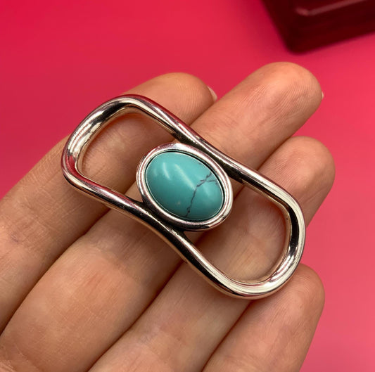 C0203>>MADE in EUROPE zamak connector with gemstone, 10mm cord connector, flat 10mm leather cord connector Qty1