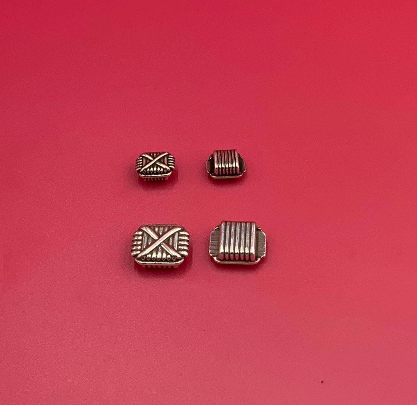 FS0657>> MADE IN EUROPE 2 zamak flat cord sliders, 10mm or 6mm cord sliders, qty2
