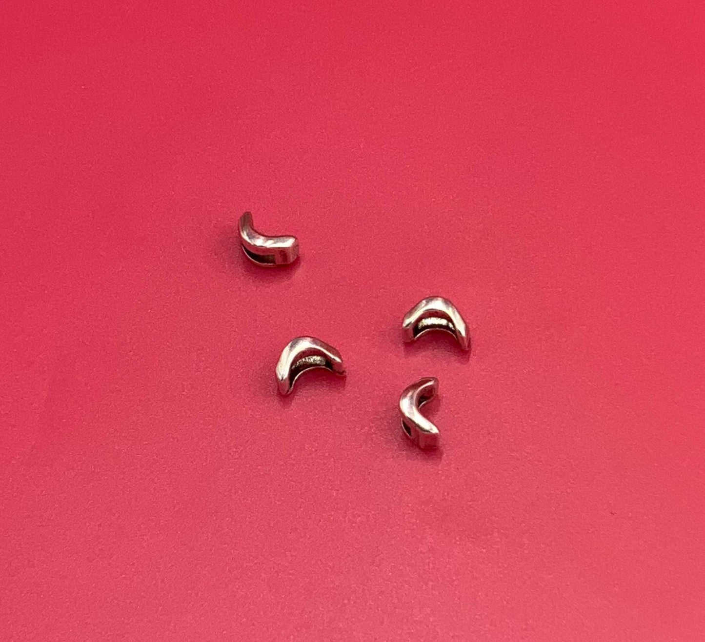 FS0659>>MADE in EUROPE 4 Zamak curved sliders for 6mm cord, flat cord slider, zamak 6mm sliders qty4