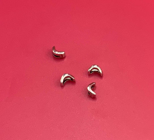 FS0659>>MADE in EUROPE 4 Zamak curved sliders for 6mm cord, flat cord slider, zamak 6mm sliders qty4