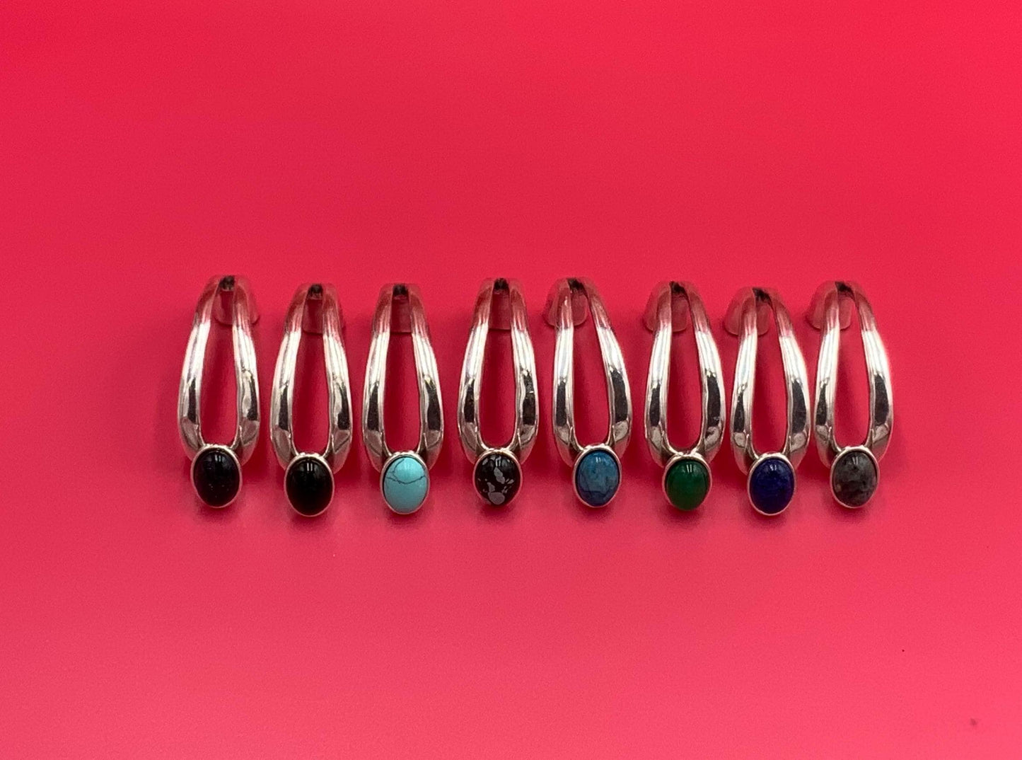 B0112>>MADE in EUROPE zamak oval button half bracelet+ slider, gemstone half bracelet, zamak half cuff with stone cabochon, Qty 1set