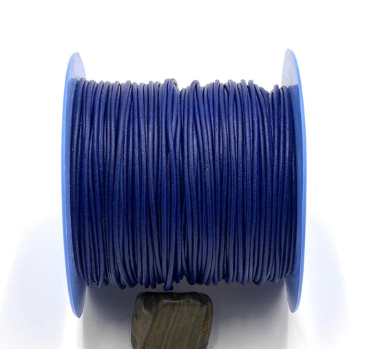 MADE IN EUROPE 6 feet 2mm leather cord, 2mm blue leather cord, 2mm round blue leather cord