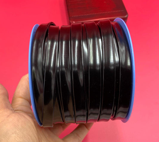 MADE in EUROPE  24" patent leather cord, 10mm flat leather cord, 10mm black patent leather cord (TD10CHNEG)