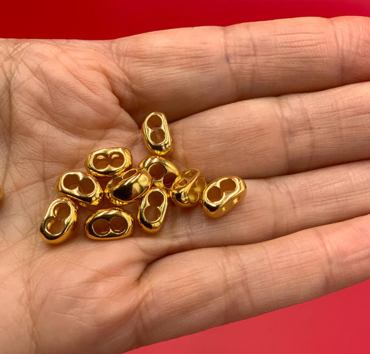 12/1 MADE in EUROPE 4 round cord separators, gold and silver strand separators, 3mm round cord strand separator, Qty4