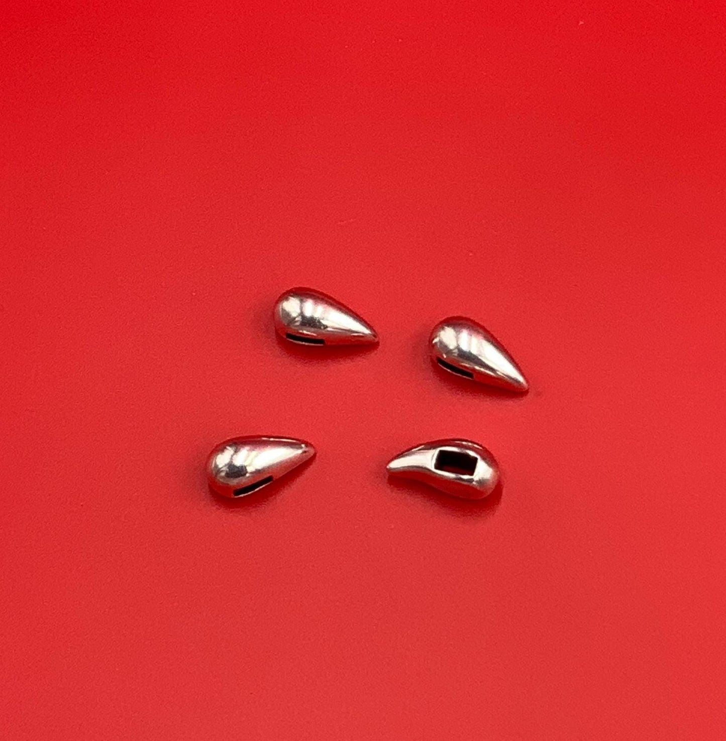 FS0666>>MADE in EUROPE 4 zamak sliders for 5mm cord, drop-shaped 5mm sliders qty4