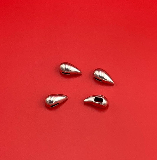 FS0666>>MADE in EUROPE 4 zamak sliders for 5mm cord, drop-shaped 5mm sliders qty4