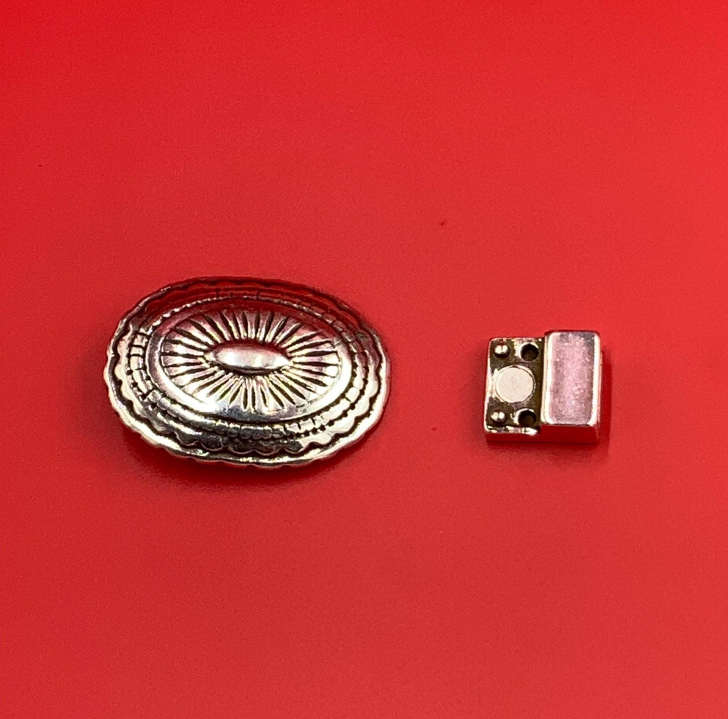 FC0034>> MADE in EUROPE Zamak clasp, 10mm silver clasp, flat cord clasp, silver oval clasp
