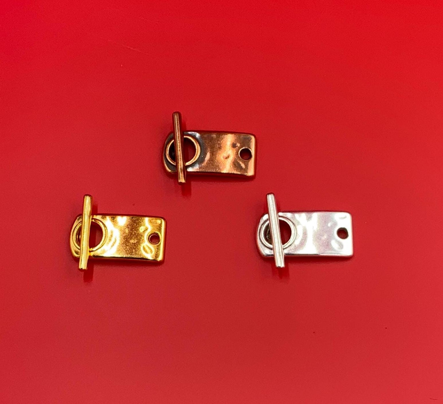FC0344>>MADE in EUROPE zamak flat toggle clasp, 5mm or 10mm flat toggle clasp, zamak silver clasp, Qty1