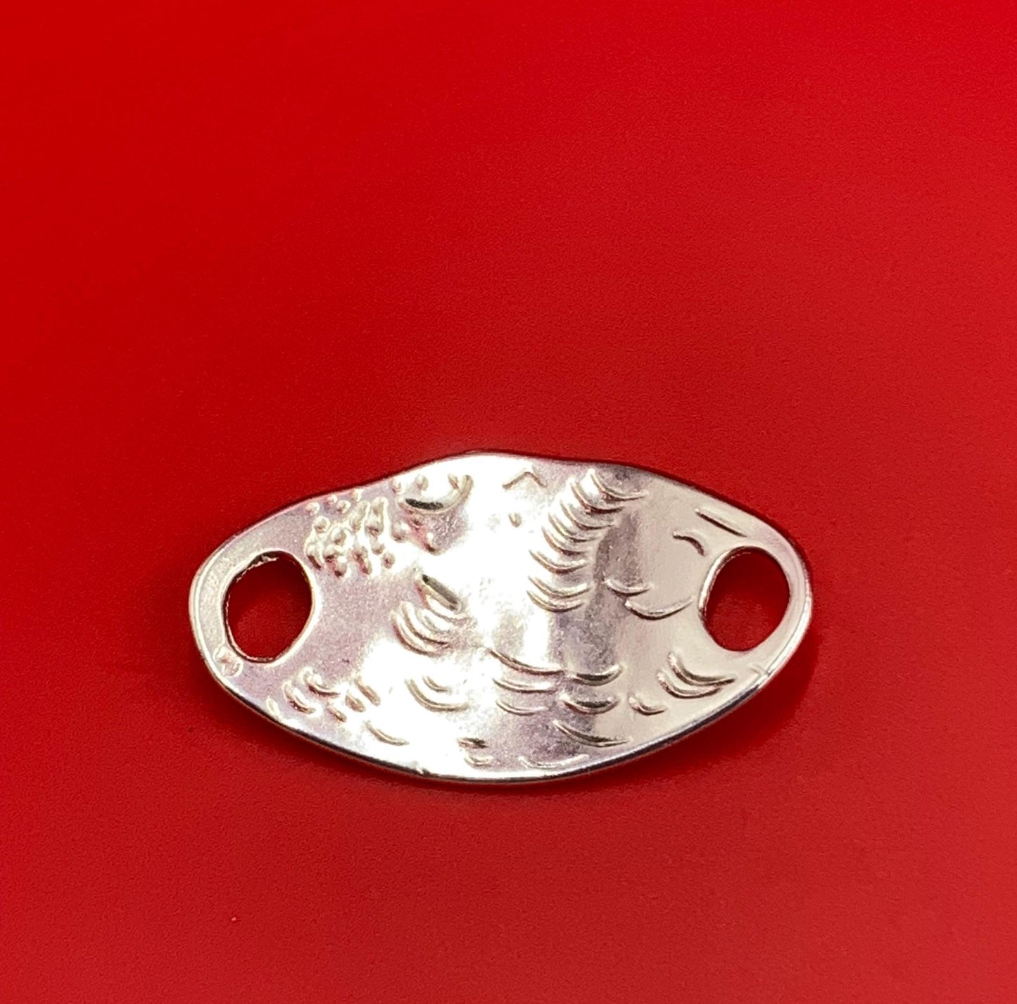 C0206>>MADE in EUROPE zamak hammered connector, hammered silver link